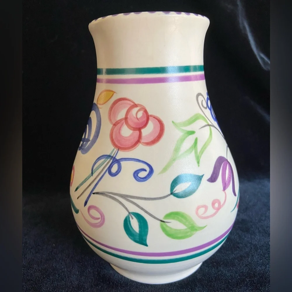 Vintage POOLE Pottery Vase LE pattern 1967-1972 Truda Carter design Handpainted